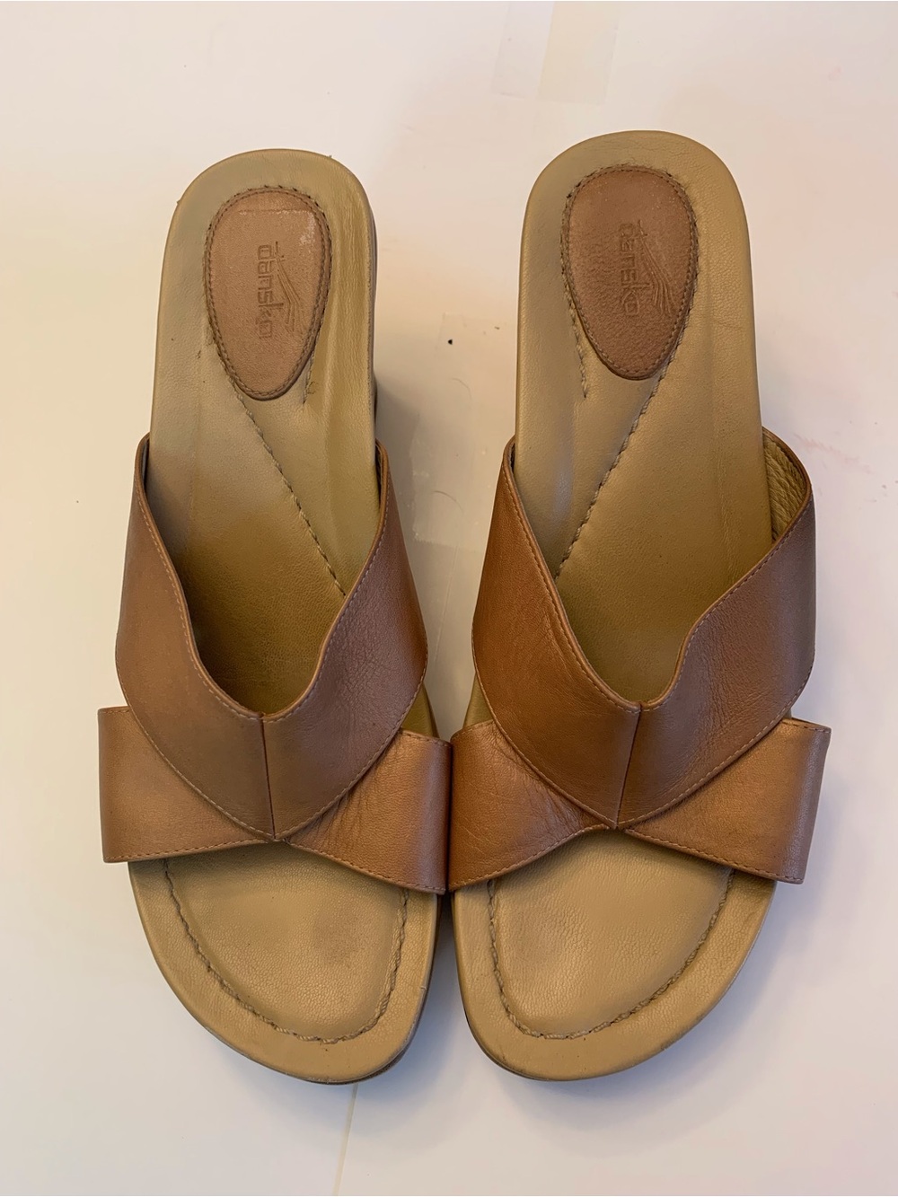 Dansko Brown Leather Slip-On Clog Sandals